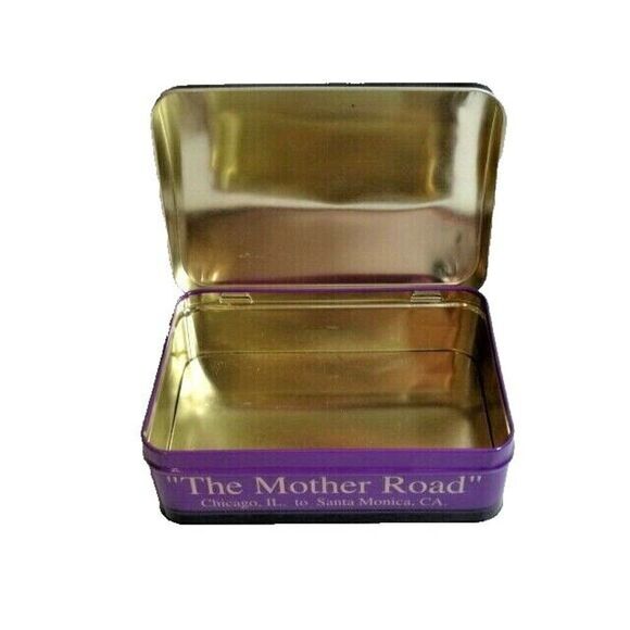 U.S. Route 66 Retro Tin Box The Mother Road  Motorcycle Design Storage Box - Picture 4 of 4